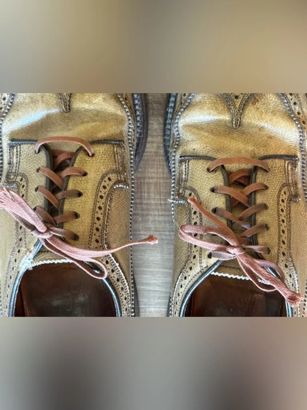 Florsheim Imperial Kenmoor Longwing Blutchers in Golden Harvest leather color